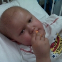 Colin noshes on Cheetoh